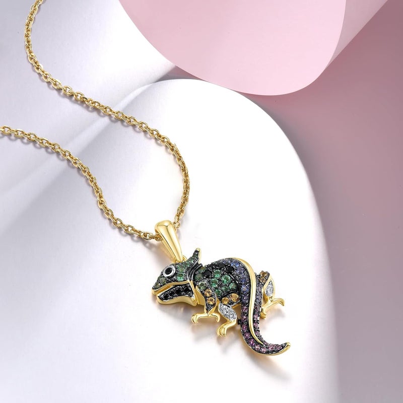 Santuzza 925 Sterling Silver Animal Gemstone Pendant for Women - Image 3